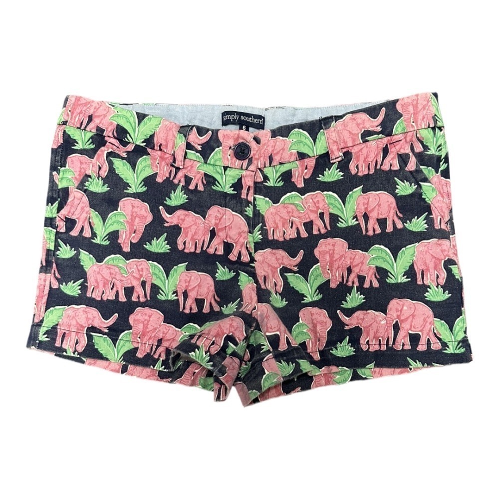Simply Southern Elephant Cotton Chino Shorts 3" inseam Size Women's 4